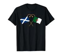 Algerian Heritage Algeria Scotland Flag Algerian Flag Value Graphic T-Shirt, Men, Black, L