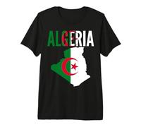 Algerian Pride National Flag Map Art Premium T-Shirt