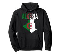 Algerian Pride National Flag Map Art Pullover Hoodie