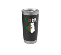 Algerian Pride National Flag Map Art Stainless Steel Insulated Tumbler