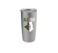 Algerian Pride National Flag Map Art Stainless Steel Insulated Tumbler