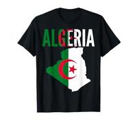 Algerian Pride National Flag Map Art T-Shirt