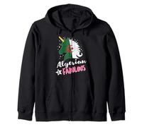 Algerian Unicorn Algeria Flag Zip Hoodie