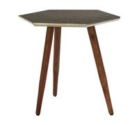 algieba hexagonal wooden side table in grey