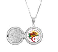 Algiers Algeria National Emblem Locket Necklace Hold Picture Jewelry Birthday Gift