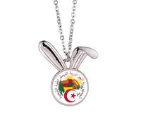 Algiers Algeria National Emblem Rabbit Necklace Pendant Bunny Animal Jewelry Gift