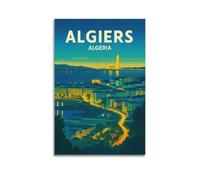Algiers Algeria Vintage Travel Poster Art Canvas Decor Wall Print Photo Home Modern Decoratives 16x24inch(40x60cm)