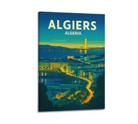 Algiers Algeria Vintage Travel Poster Canvas Wall Art Decorative Picture Prints Modern Decor 16x24inch(40x60cm)