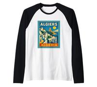 Algiers Algeria Vintage Travel Poster Raglan Baseball Tee