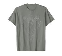 Algiz Rune and Deer T-Shirt, Men, Olive Heather, Medium