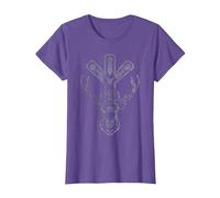Algiz Rune and Deer T-Shirt, Women, Purple Heather, X-Small