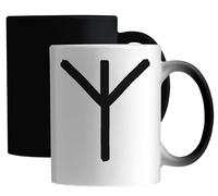 Algiz Rune Nordic Protection Symbol Bra raphic Ceramic Magic Mug White
