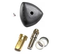 ALGOMAS® Complete pot knob and spindle set, suitable for Magefesa: Star 13 and Alustar 22, Alza: Melissa, knob code 09REMECPSTC, includes cone, spindle, washers, nut and screw