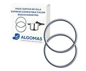 ALGOMAS® Fagor Express Pot Gasket | Ø22cm diameter - Natural Rubber | Hand Demolded | Rubber Pot Express Fagor (2 Units)