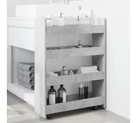 algona wooden kitchen trolley with 4 shelves in concrete grey