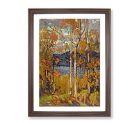 Algonquin In October By Tom Thomson Classic Painting Framed Print | A3 Walnut Framed Wall Art | Ready to Hang | Classic Historical Picture | Living Room Bedroom Lounge Office