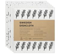 AlGuirnex Swedish Dishcloth Set of 6 - Reusable Dish Cloths 100% Biodegradable & Compostable Sponge Cloths, Food-Safe & Plastic-Free Kitchen Cleaning Cloth Suitable for Any Surface (Farmhouse)