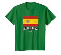 Alhama de Murcia Spain | ES Flag, City - Bandera Ropa - T-Shirt, Youth, Kelly Green, Large