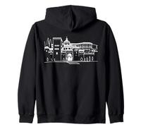 Alhambra Line Art Spain Zip Hoodie