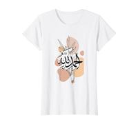 Alhamdulillah for Everything Arabic Calligraphy Muslim Islam Value Graphic T-Shirt, Women, White, M