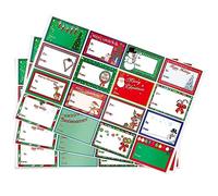Alhaozz 160 PCS Christmas Labels - 16 Design Self Adhesive Gift Stickers With Santa, Snowmen, Xmas Tree, Reindeer, Bells - Holiday Decorative Tags for Presents