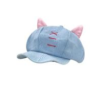 AlHECE Cap Flipped Brim Cat Ear Washed Hat Women'S Old Octagonal Hat Versatile Literary Beret Retro Cowboy Newsboy Hat-D-One Size