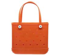 AlHECE School bags Beach Bogg Bag Rubber Waterproof Basket Large Capacity Summer Storage Shoulder Handbag Travel Women Tote Shopping Bags-35X30X12Cm-Orange
