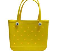 AlHECE School bags Beach Bogg Bag Rubber Waterproof Basket Large Capacity Summer Storage Shoulder Handbag Travel Women Tote Shopping Bags-35X30X12Cm-Yellow