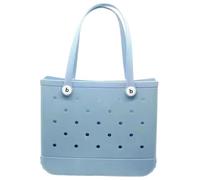 AlHECE School bags Beach Bogg Bag Rubber Waterproof Basket Large Capacity Summer Storage Shoulder Handbag Travel Women Tote Shopping Bags-35X30X12Cm-Blue