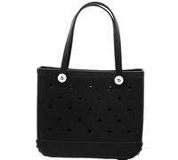 AlHECE School bags Beach Bogg Bag Rubber Waterproof Basket Large Capacity Summer Storage Shoulder Handbag Travel Women Tote Shopping Bags-35X30X12Cm-Black