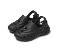 AlHECE Slippers Openwork Slippers Man Women'S Sandals Casual Hole Shoes Couple Plus Size Breathable Beach Flip-Flops Flat Summer-Black-42