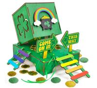 ALHONLY St Patrick's Day Leprechaun Trap Kit - Wooden DIY Craft for Kids - Catch Leprechaun, St. Patrick's Day Decor