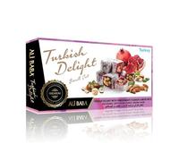 Ali Baba Turkish Delight with Pomegranate Flavour&Mixed Nuts (Nar Aromali Karisik Lokum) | Gourmet Sweet Confection with Elegant Packaging | A Lovely Treat and Gift for Special Occasions | 350g