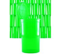 Ali Bongo - Bulk Case - 225 19 Dram Transparcent Green Pop Top Container Vials - FDA Approved Medical Grade Plastic