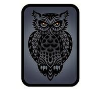 Ali Bongo Large 11cm x 8cm x 2.8cm Black Metal Tobacco Tin With 4124L Owl Multi