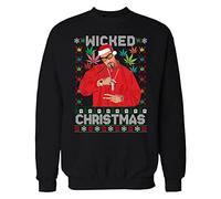 Ali G Wicked Christmas Xmas Gift Ugly Funny Long Sleeve Sweatshirt Black (M)