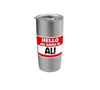 Ali Hello Hi My Name is Tshirt Name On Custom Stainless Steel Insulated Tumbler