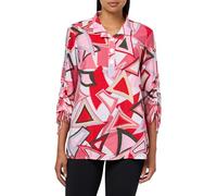 Ali Miles Women's Woven Popover Tunic Wire Collar Three Quarters Cinch Sleeves, Multi Blush, XL