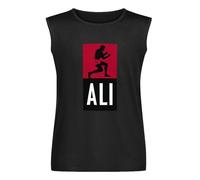 Ali Muhammad Boxing Vest Tank T-Shirt Men's Black Unisex Sleeveless Tops Tee M