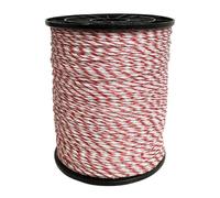 ALI2 Electric Fencing Conductor Wire, 6 Strand Polywire Electric Fence Wire Reel Nylon Stainless Steel, Cattle Sheep Horse Pets Crop Protection Pest Deterrent (Red and White 6-Strand 200m)