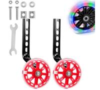 ALI2 Kids Bike Stabilisers for Childs, Bicycle Training Flash Wheels for Kids Compatible with 12 14 16 18 20 Inch Kids' Variable Bicycles & Single-Speed Bikes.(Red)