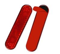 ALI2 Red Reflector Rear Reflector Cat's Eye Rear Reflector Cat's Eye Pack of 2 96 mm x 24 mm Red Rectangular Reflector for Motorcycle Bicycle Scooter, Double-Sided Tape