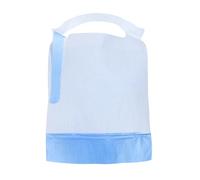 ALIA 125 x Disposable Adult Bib with Pockets & Tie back | Waterproof & Absorbent | Single Use Bib | White & Blue | 37 x 50 cm | Waterproof | Pack of 125