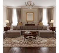 Alia Living Room Corner Sofa Bed With Polyurethane Foam Wave Spring Wooden Frame 360X160X75Cm Dusty Pink