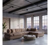 Alia Living Room Sleeper Corner Sofa Polyurethane Foam Wave Spring Wood Frame 360X160X75Cm Dusty Pink