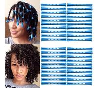 Aliabsion 40 Pieces Small Perm Rods for Short Hair Blue Cold Wave Rod Hair Curling Rods Plastic Heatless Rollers Hair Curlers for Women Hairdressing Hair Perm Rods (Blue, 0.35inch)