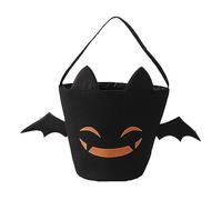 Aliangting Halloween Candy Bucket Bat Bag Trick or Treat Bag Black Halloween Baskets for Kids