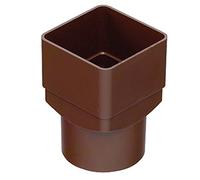 Aliaxis (Marley) RLE4W White Square downpipe 65mm Square to 68mm Round Adaptor (White)