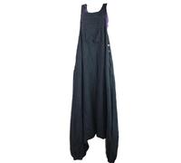 Alibaba Dungarees Baggy Jumpsuit Hippy Harem Pant Overall Strap Cargo Ethnic RP2 (Small/Medium, Black)