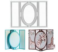 ALIBBON 3D Card Shape Die Cuts for Card Making and Scrapbooking, Oval Background Cutting Dies Metal Template Molds, Rectangle Die Cuts for DIY Photo Album Paper Embossing Card Making Decoration